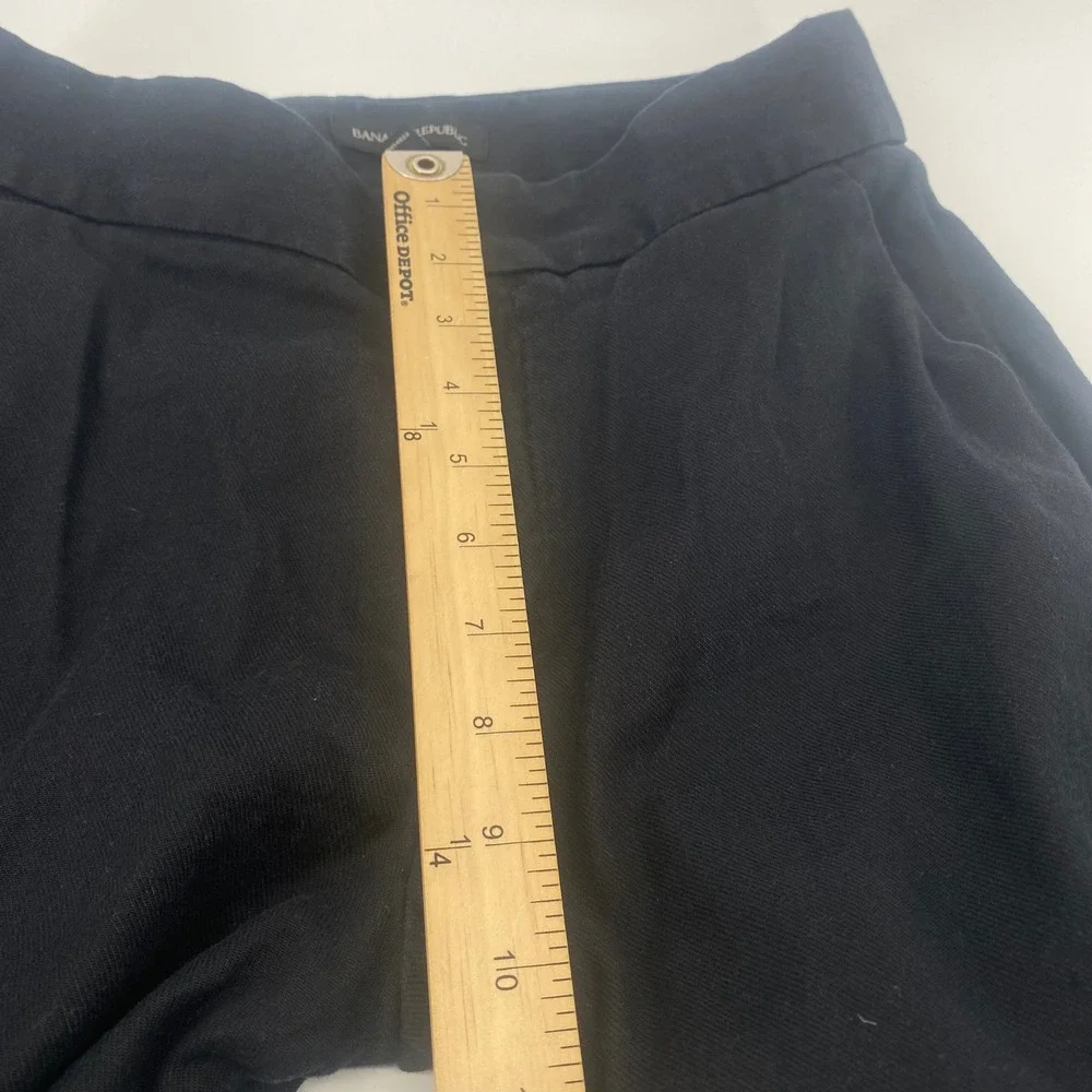 Banana Republic Wide Leg‎ Pants Womens 4 Black High Rise Twill Trouser